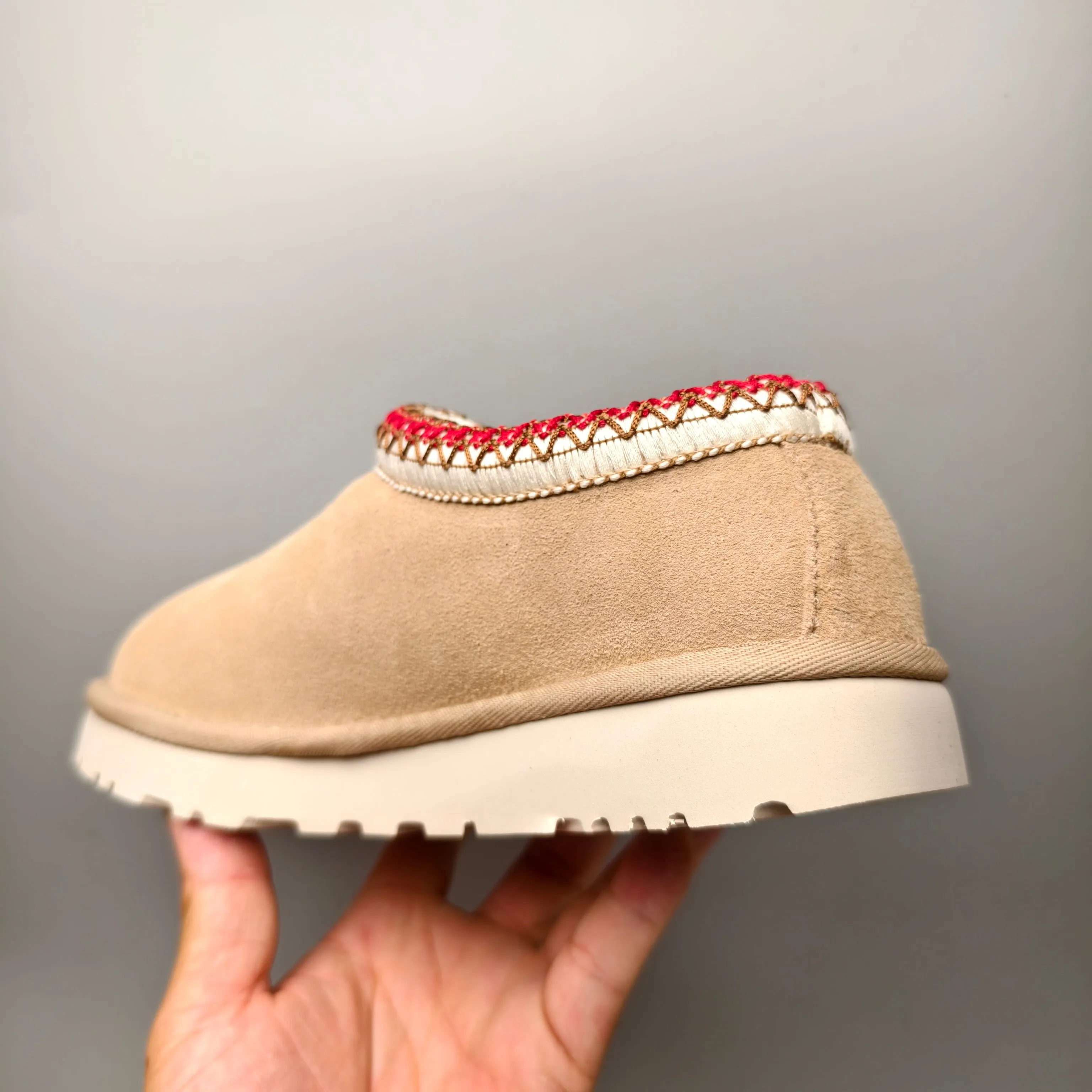 💰440 UGG sheepskin all-in-one snow boots 5955 style 4470 one-legged ethnic style home style for women Color: light oak brown pink sand color Number: 35-41